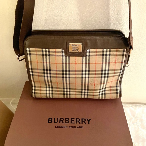 Burberry vintage nova check toiletry pouch canvas leather trim